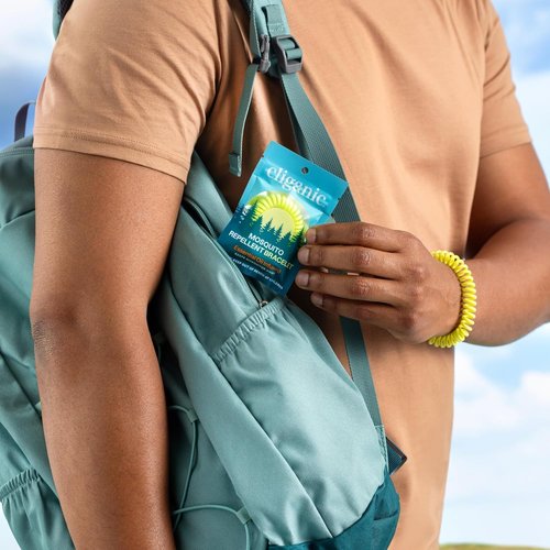 Cliganic Mosquito Repellent Bracelets - 10 Pack of DEET-Free, Rainbow-Colored Bands for Adults & Kids