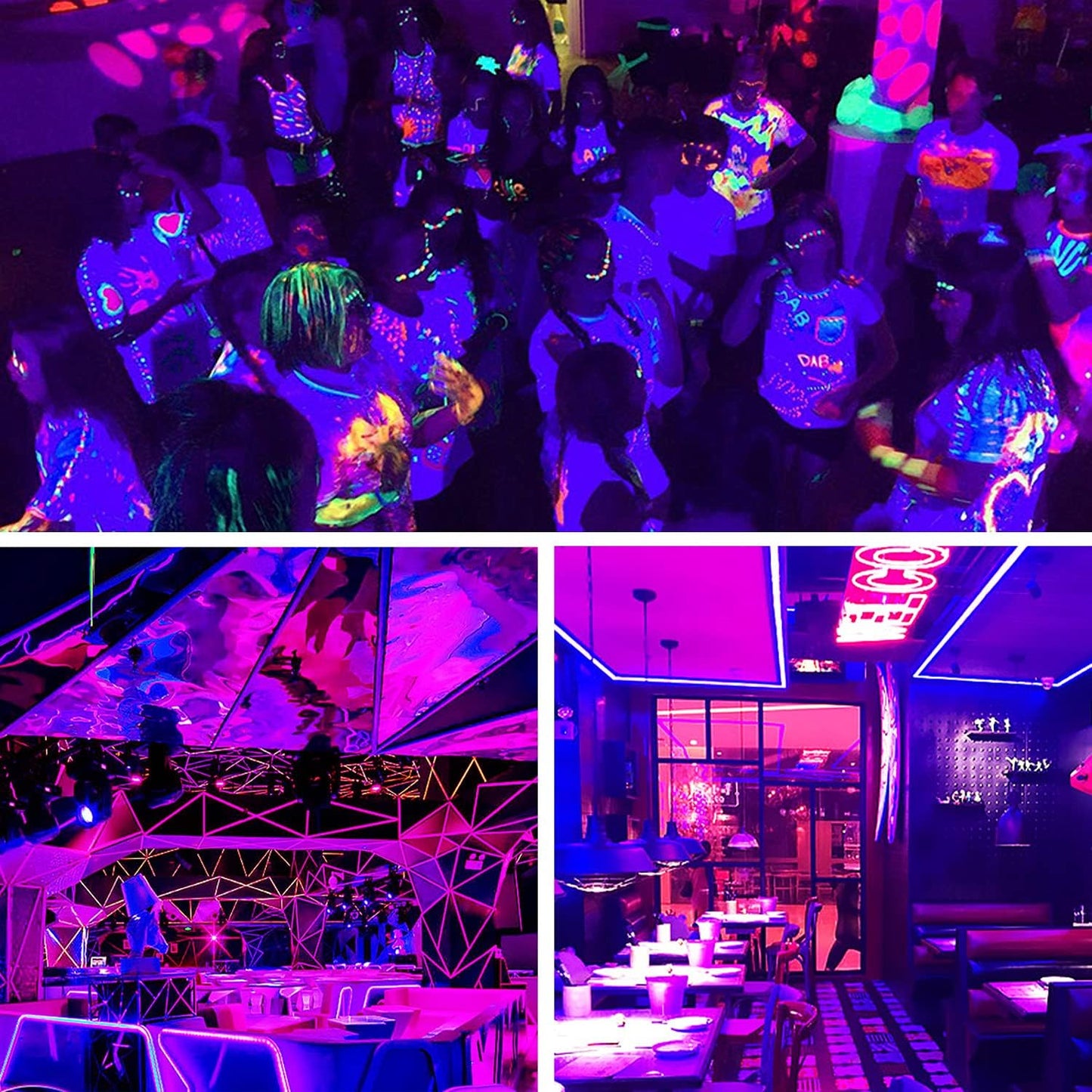 20W Waterproof Black Light Spotlight - UV Blacklight for Glow Parties & Halloween (2 Pack)