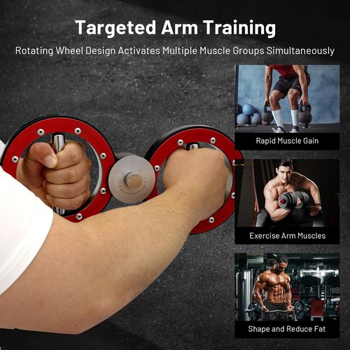 BeSokar Arm Exercise Bike | Hand Trainer and Forearm Trainer | Adjustable Arm Trainer for Wrist, Shoulder & Chest | Punch Speed Trainer and Martial Arts Arm Strength Device (Black & Red)