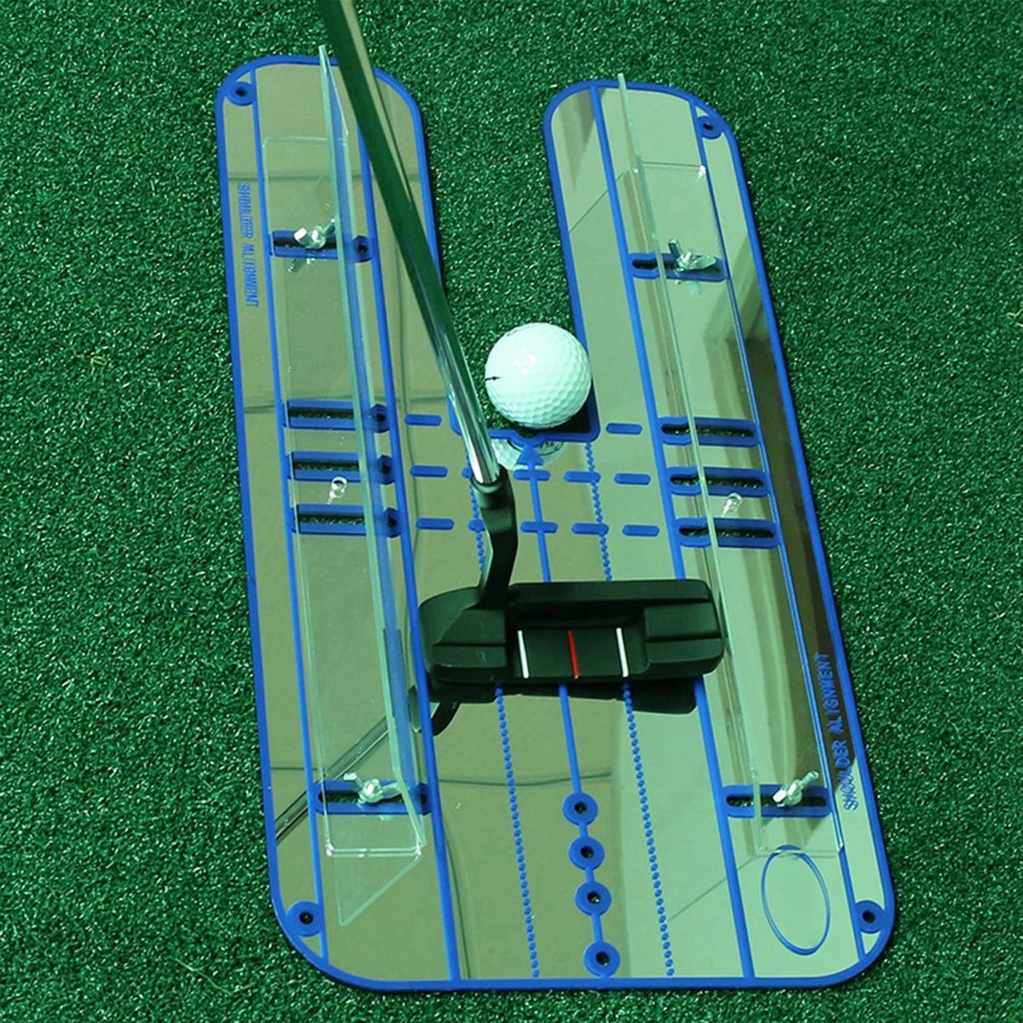 KUIDAMOS Putting Trainer Putting Mirror Training aid Acrylic Alignment Mirror with Rails for Indoor and Outdoor Golf Practice Swing Trainers