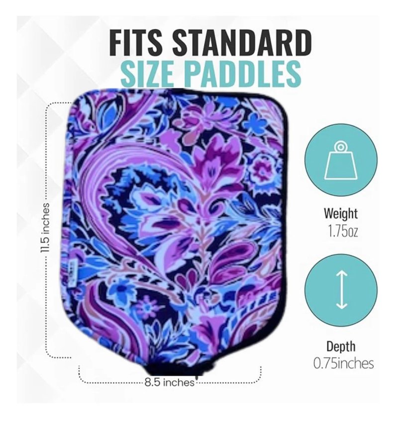 born to rally Pickleball Paddle Cover – Nylon Pickleball Paddle Case for Standard Paddles, Lightweight & Protective Accessory for Players & Fans (Purple)