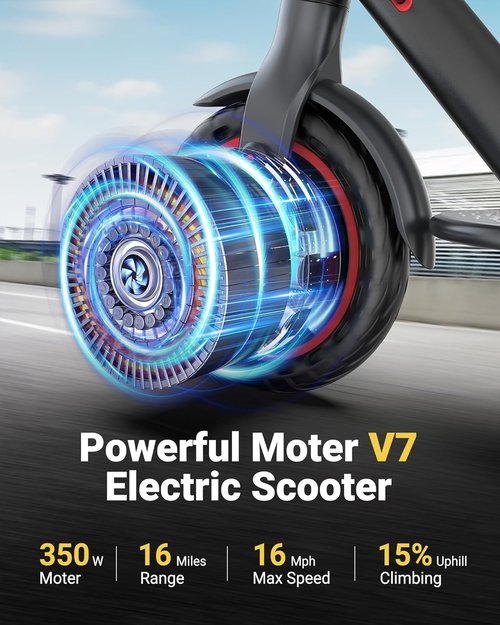 MAXSHOT Electric Scooter - High-Speed 350W/500W Motor, Dual Suspension, 21-28 Miles Range, 8.5/10/14" Tires