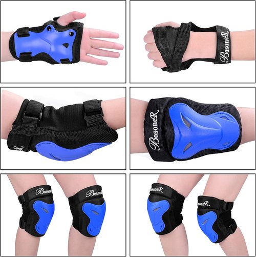 BOSONER Knee and Elbow Pad Set - Protective Gear for Adults & Kids | Ideal for Roller Skating, BMX, and Cycling
