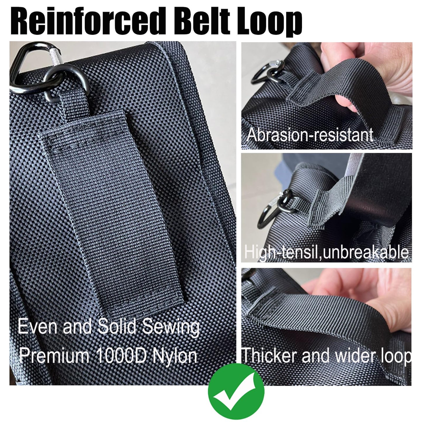 Belt Tool Pouch,Tactical Utility Pouch, Heavy-Duty Nylon EDC Multitool Organizer,Cell Phone Holder, Multi-Pockets Tool Holster Sheath Bag for Electricians Handymen Work Maintenance Dailylife Hiking
