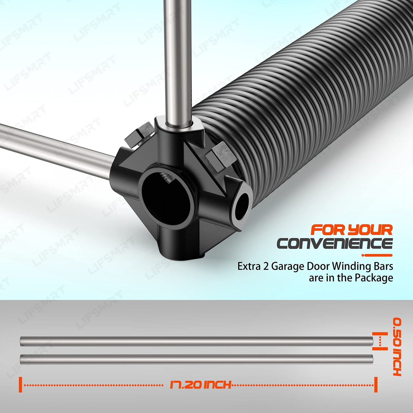 Pair of 2" Garage Door Torsion Springs Replacement Set with Winding Bars, Upgrade Precision Aluminum Stationary&Winding Cones,for Family Replacement and Installation,MIN 18,000 Cycles(0.234x2''x30'')
