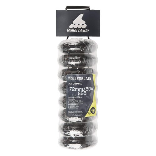 Rollerblade Wheelkit 72mm 80A, SG5 Bearings, 8 Pack