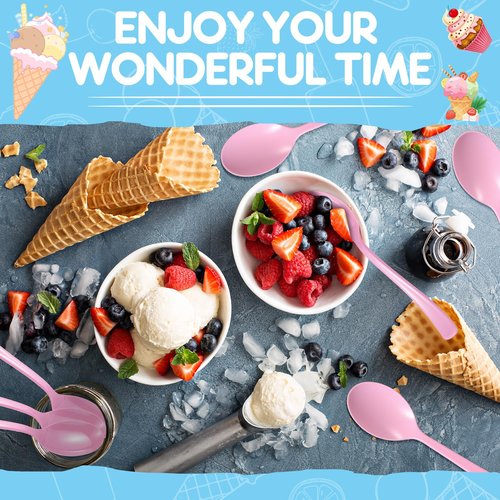 60 Pcs Pink Disposable Plastic Spoons Cutlery Heavy Duty Dinnerware Plastic Silverware Flatware for Home Office School Party Picnics Restaurant Outdoor Events or Every Day Use (Pink)