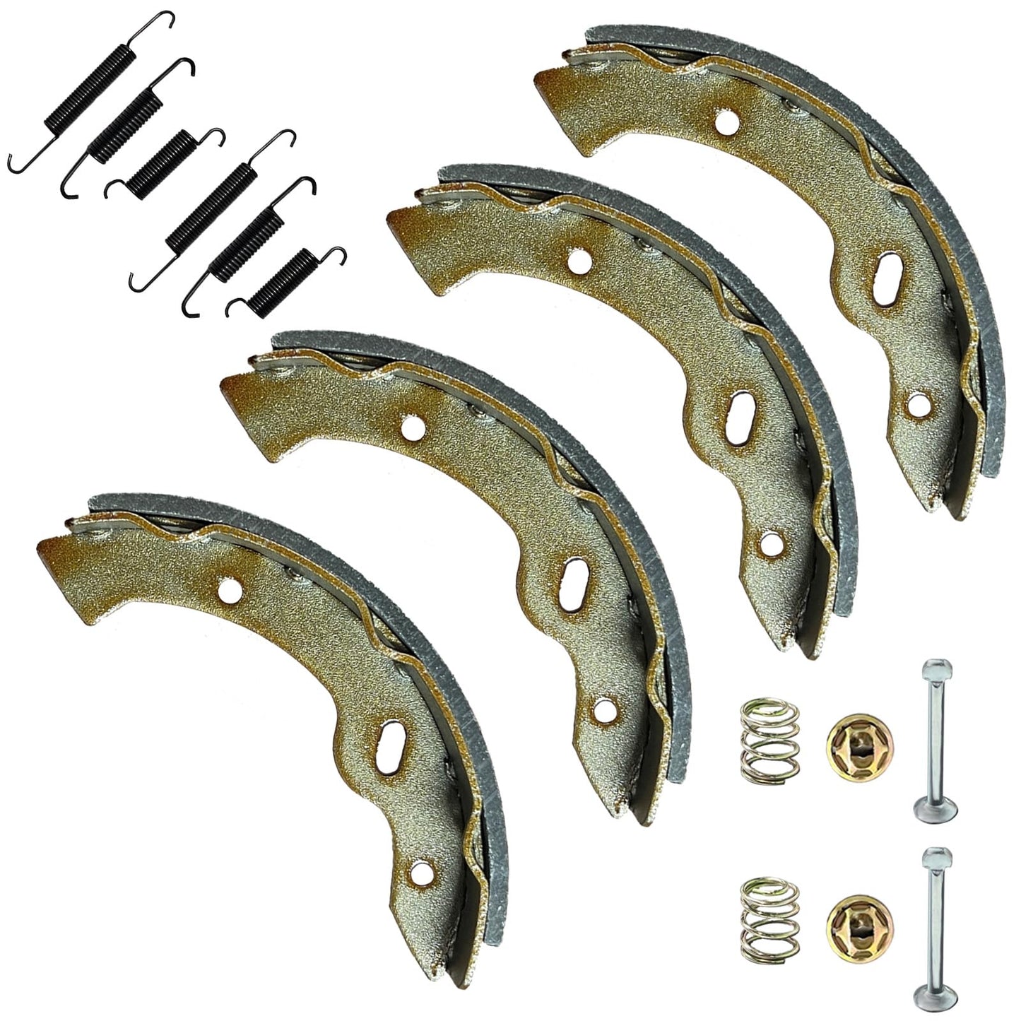Golf Cart EZGO Brake Shoes Pads & Brake Spring Kit Assembly Fits E-Z-Go Medalist/TXT 1997 Up, Workhorse 1996+ and Yamaha G9-G22 94-06 Replace OEM 27943G01 70795G01 27944G01