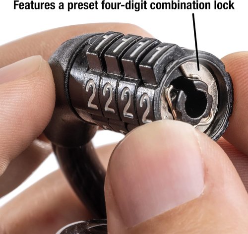Master Lock Bike Lock Cable - Secure Combination Lock | Durable Black, 6 Feet Long
