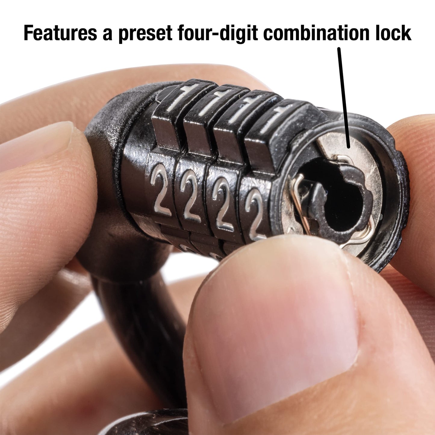 Master Lock Bike Lock Cable with Combination 4ft Black Bicycle Lock with Vinyl Coating 8143D