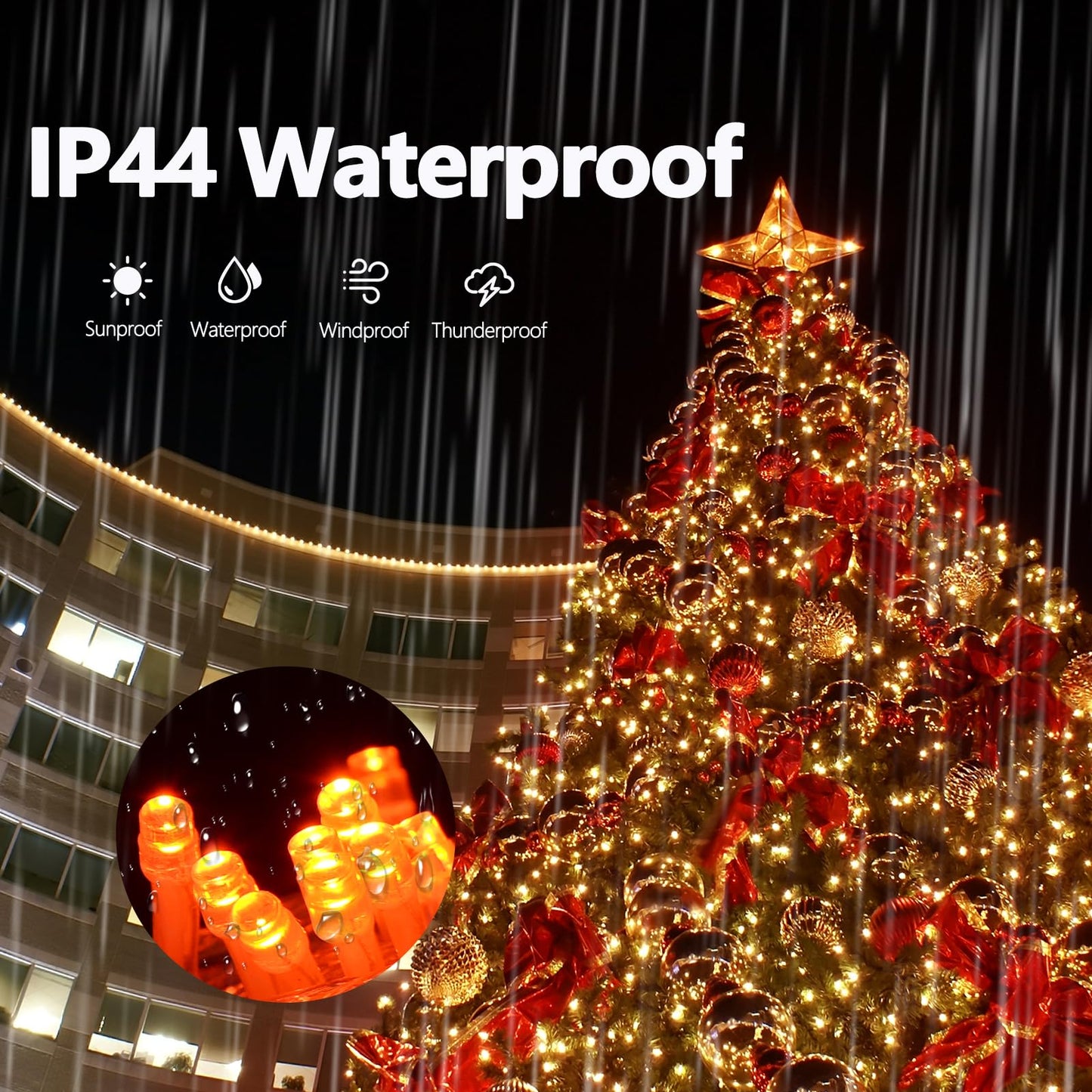 ILLUMINEW 300 Led Orange String Lights Outdoor Halloween Decorations, 108 Ft Thanksgiving Decor Lights 8 Modes Fairy Lights for Bedroom Yard Room Decor