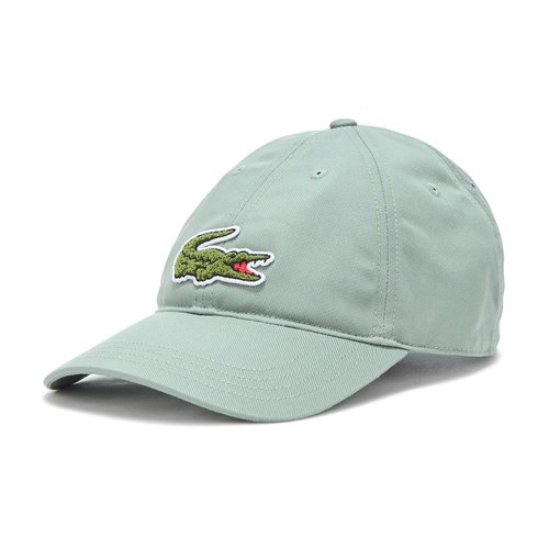 Lacoste Unisex Crocodile Badge Cotton Twill Cap, Green, One Size