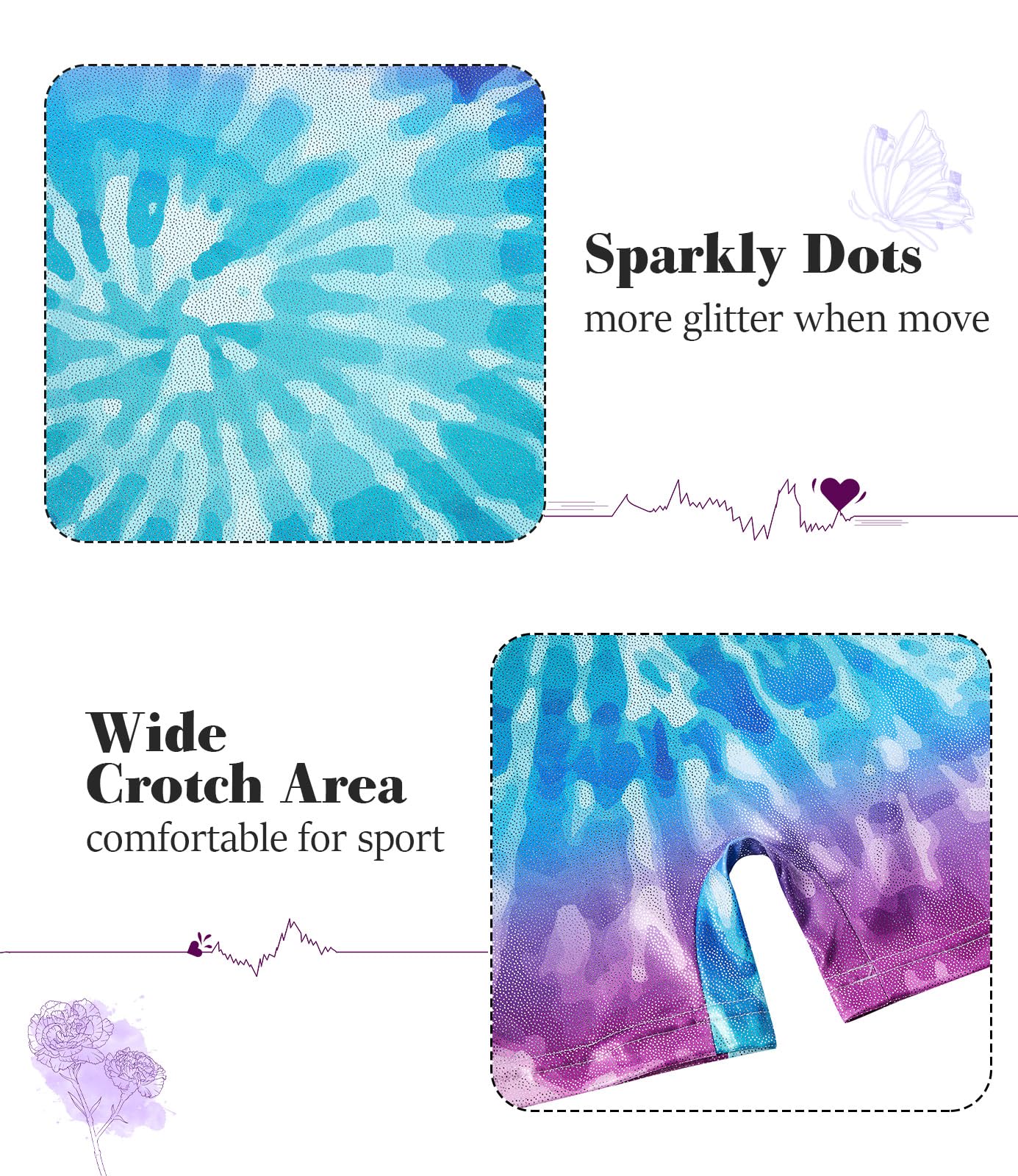 Vogseek Gymnastics Leotards for Girls 6 7Y Psychedelic 2PC Dance Biketards