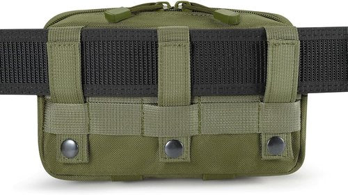 FRTKK Tactical Molle Admin Pouch - Utility Laser Cut EDC Tool Bag with US Flag Patch & Keychain