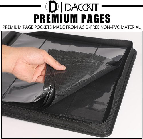 D DACCKIT Top Loader Binder - 12 Pocket Design for 480 Cards | Bright Orange Compatible with 3" X 4" Holders