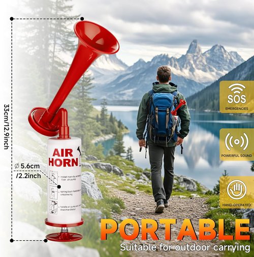 BANHAO Super Loud Handheld Air Horn - Reusable Noise Maker for Boating, Camping & Events