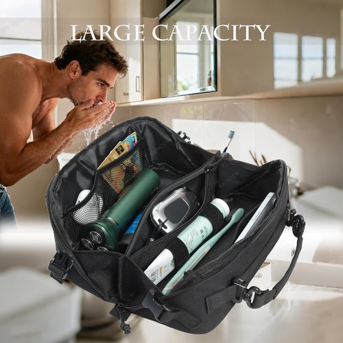 Katadem Tactical Pouch for Men - Wide Open Design Travel Toiletry Organizer | EDC Military Gear Storage