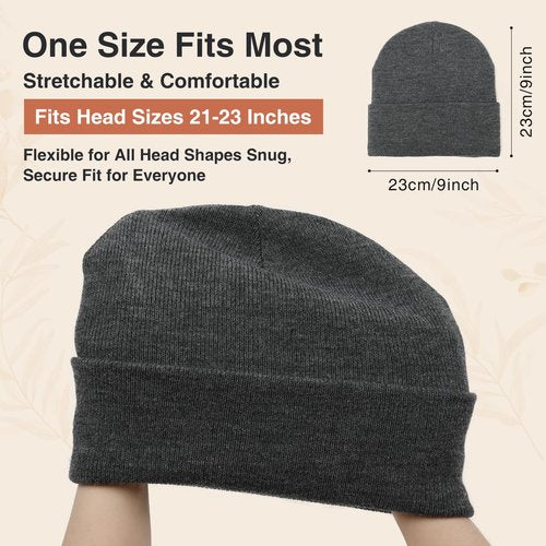 KUIRAN 3 Pack Satin Lined Beanie Hats for Women Men Knit Acrylic Beanie Winter Hat Silk Lining