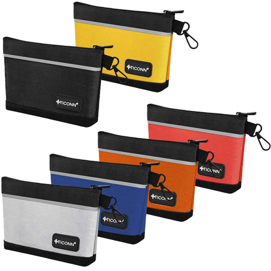 TICONN Tool Pouches with Zipper, 1680D Oxford Small Tool Bags, Waterproof Utility Bag Zipper Pouch for Tool Organizers and Storage (6 Pack Small)