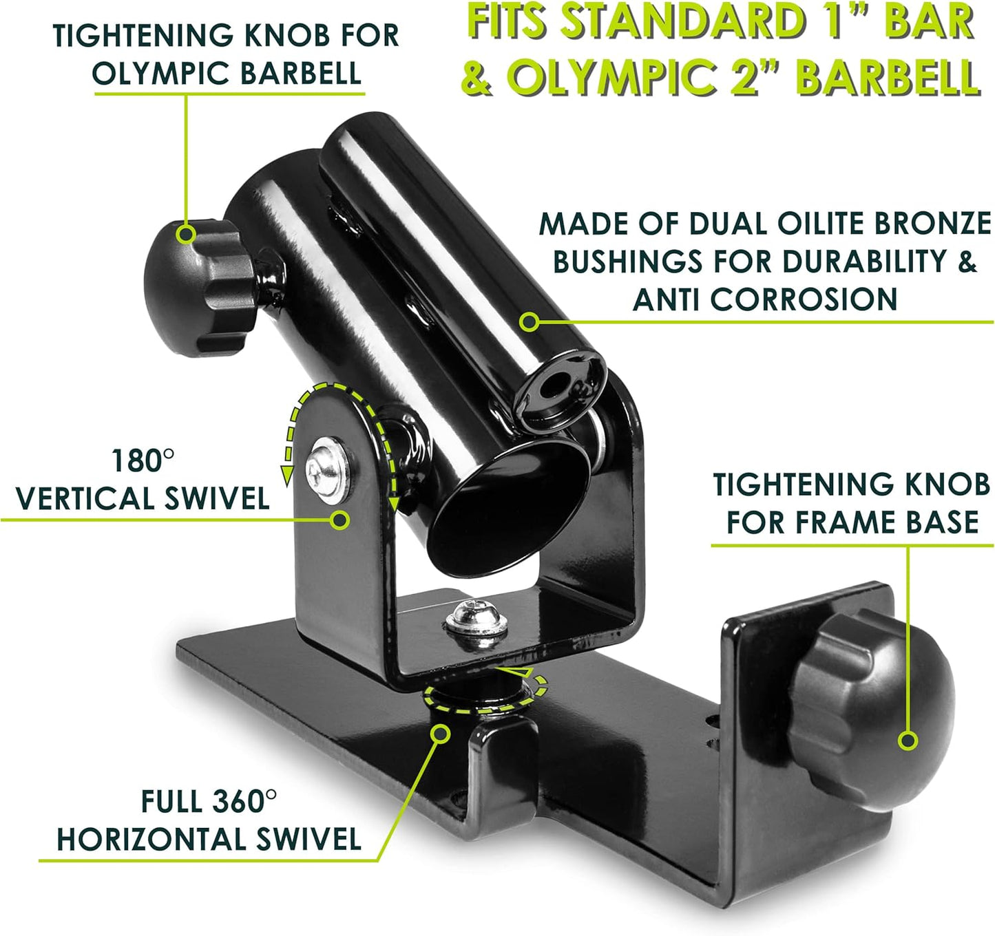 Skiennix T-Bar Row Platform - 360° Swivel for 1” & 2” Olympic Bars | Durable & Versatile