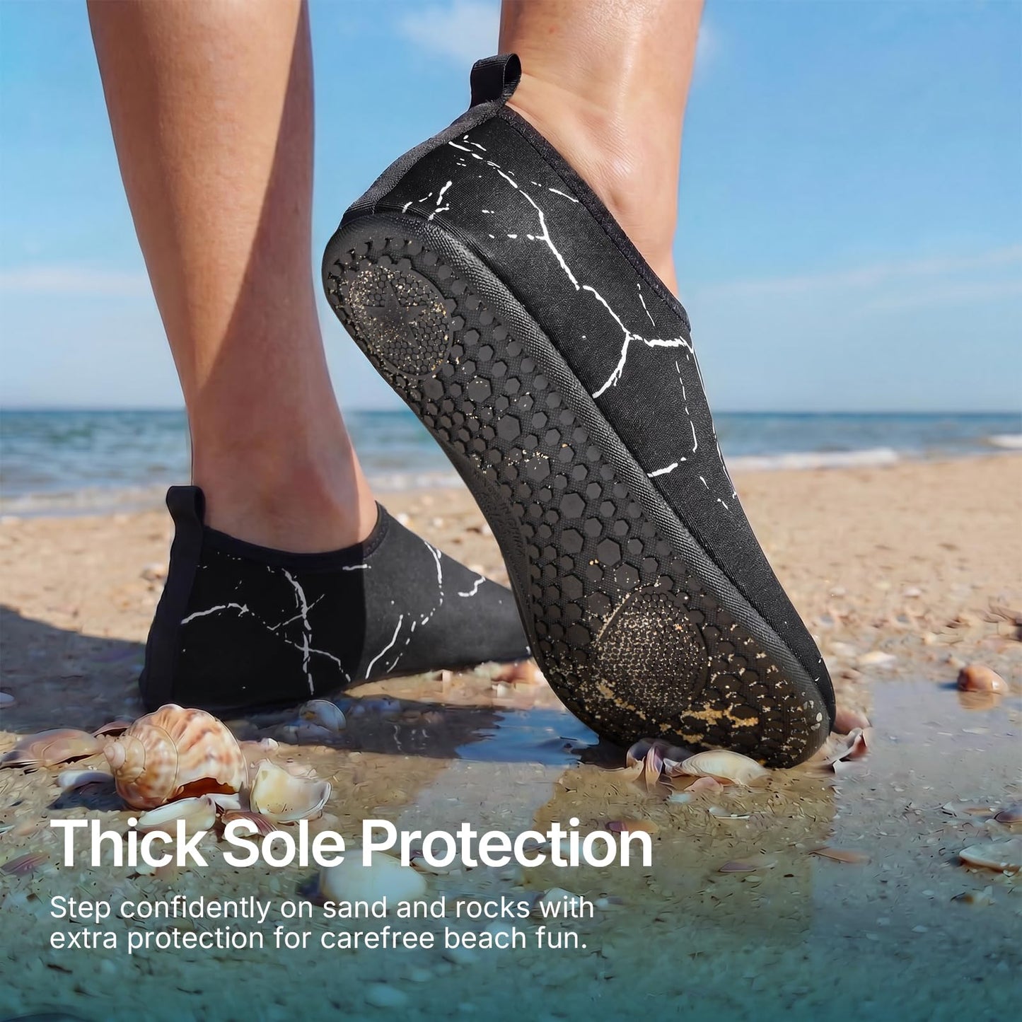 Water Shoes for Women Men Quick-Dry Aqua Socks Swim Beach Barefoot Yoga Exercise Wear Sport Accessories Pool Camping Must Haves Adult Youth Size 11.5-12.5Women/10.5-11.5Men