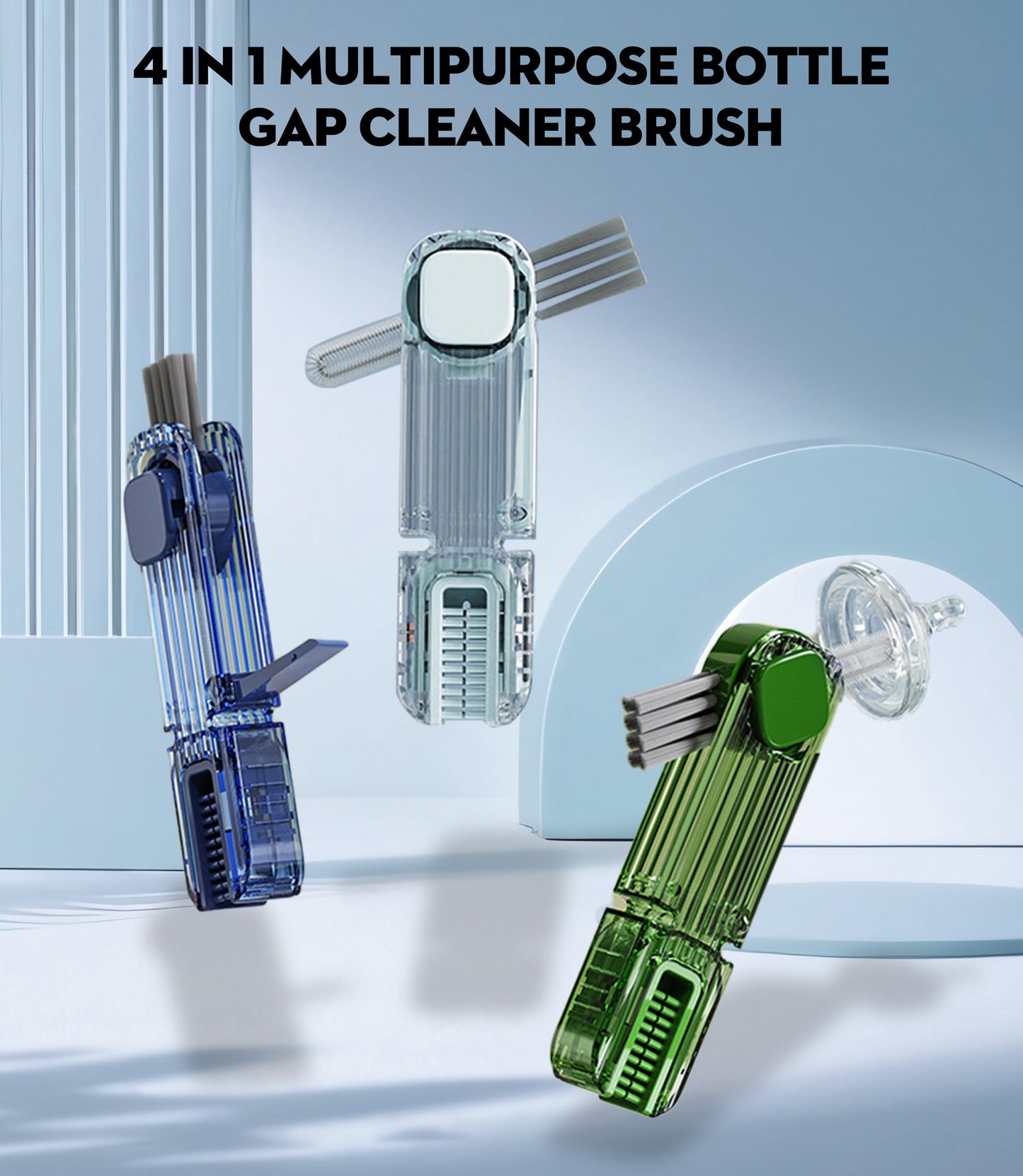 VIDONIO 4 in 1 Cup Lid Gap Cleaning Brush, Multifunctional Insulation Bottle Cleaning Tools, Mutipurpose Tiny Silicone Cup Holder Cleaner, Home Kitchen Cleaning Tools