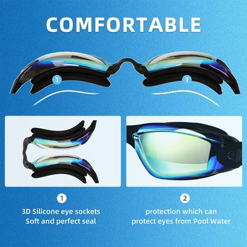 LOCONHA Swim Goggles - Anti-Fog, Leak-Proof Design | 2 Pack for Adults & Youth