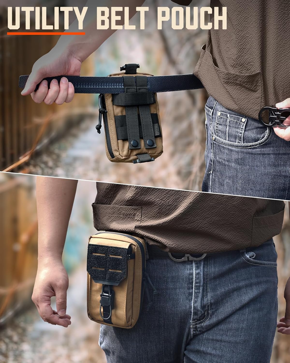RXW Tactical Utility Phone Pouch - MOLLE EDC Tool Holster for Vests & Duty Belts | Fits 4.5"-6.9" Phones