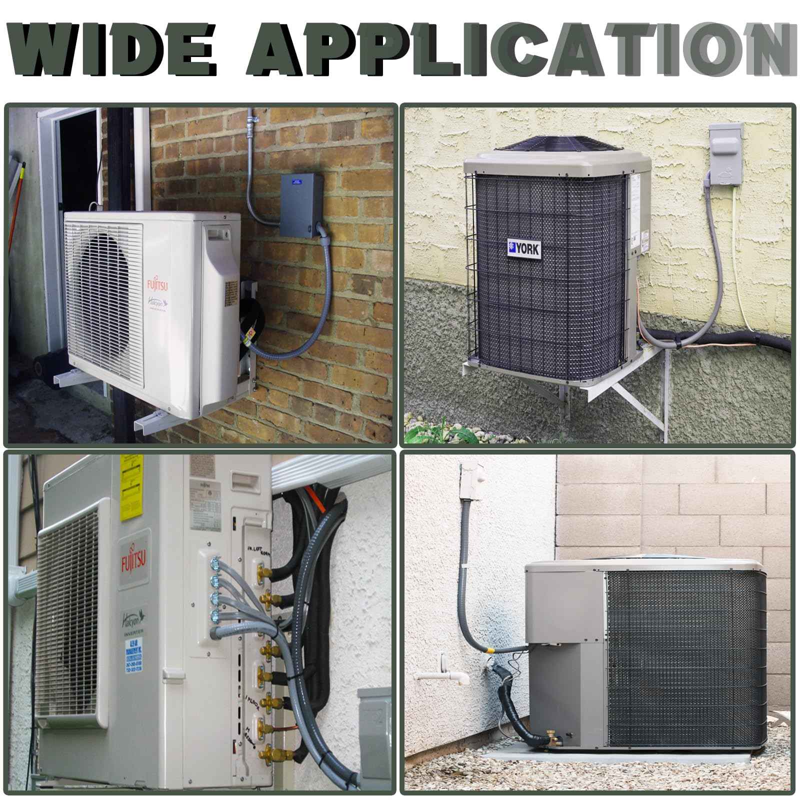 Feotech 1 Inch 5 FT Non Metallic Liquid-Tight Conduit and Connector Kit - Includes 1 Straight and 1 Angle Fittings for Electrical Wiring