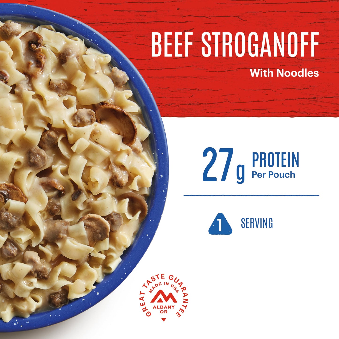 Mountain House Beef Stroganoff Pro-Pak | High Protein | Freeze-Dried Camping Meal | No Artificial Flavors, Colors or Preservatives | 1 Serving