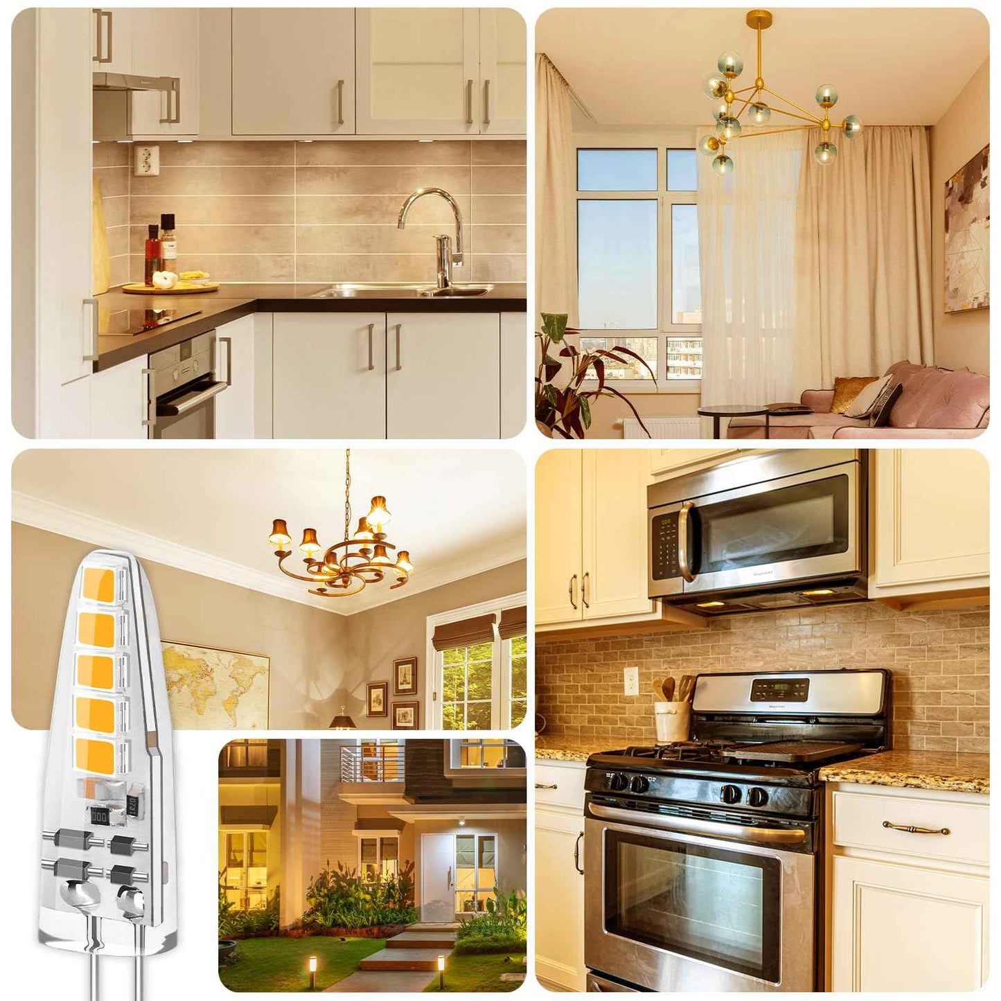 DiCUNO G4 LED Bulb Dimmable, 12V, JC Bi-Pin Base Light Bulbs 2W, Warm White 2700K, 20W T3 Halogen Replacement for Landscape Lighting, Under Cabinet Lighting, RV, Chandelier, 185 Lumen, 10-Pack