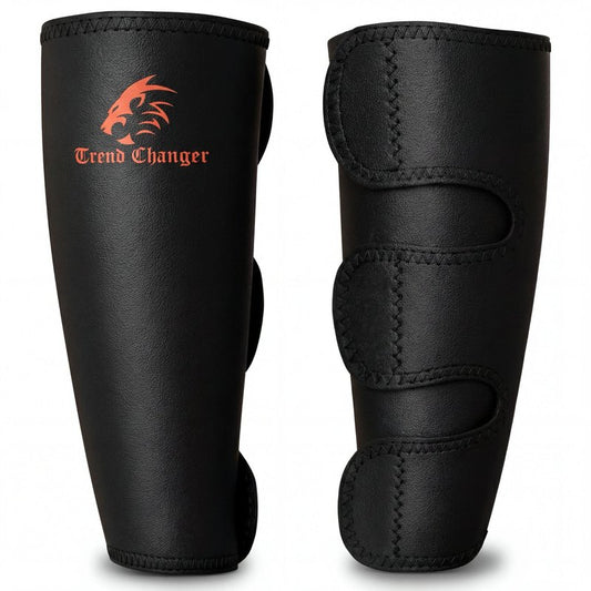 Trend Changer 7mm Weightlifting Shin Guards & Calf Support Brace – Adult Shin Guard with Thick Neoprene Padding for Deadlifts, CrossFit, Rope Climbs, Box Jumps – Adjustable Compression Fit for Men & Women