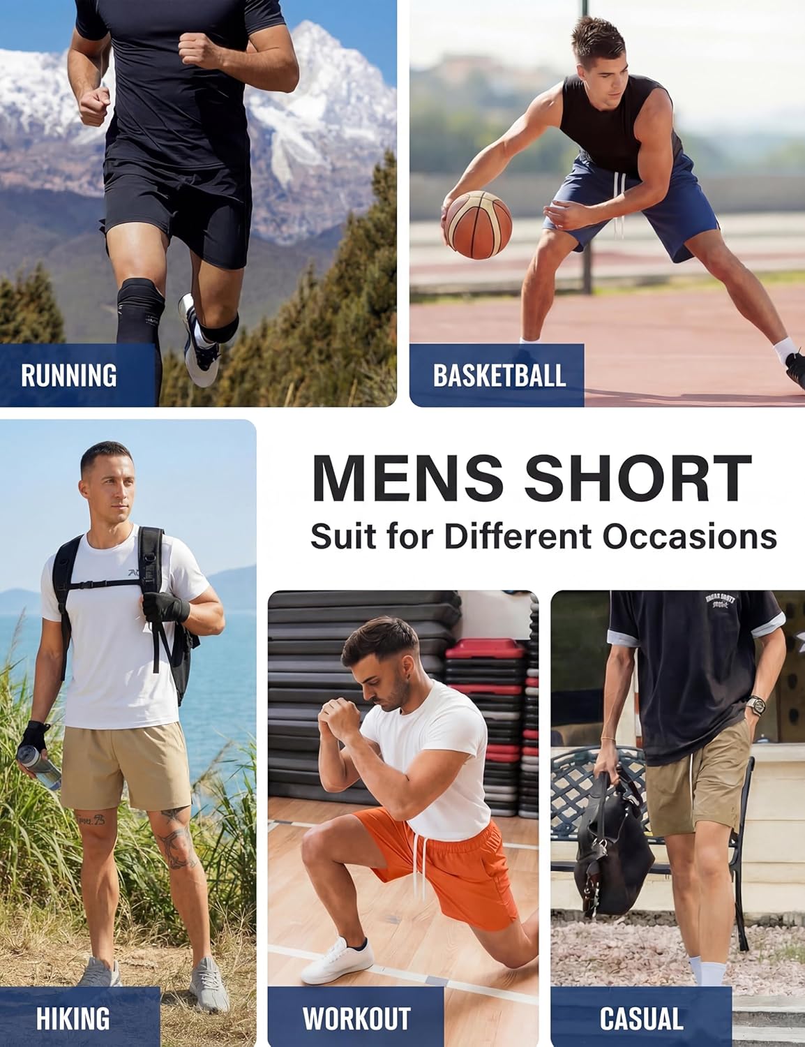 TACVASEN Men's Athletic Workout Shorts - Quick Dry 7" Gym Running Shorts with Zipper Pockets | Summer Casual Hiking
