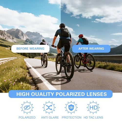 suoso Sports Cycling Glasses for Men: UV400 Polarized Wraparound Sunglasses for Women Running Riding Fishing Baseball TR90