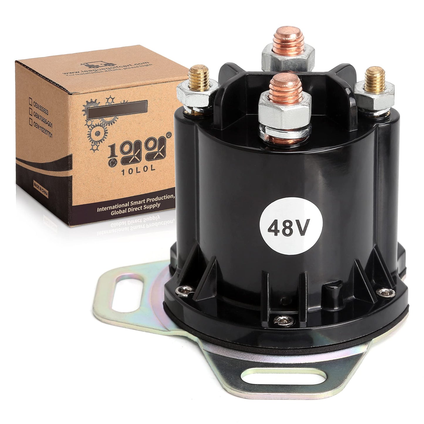 10L0L Golf Cart 48V Solenoid for EZGO RXV, 4 Terminal 150A, Replace OEM 624317, 649373