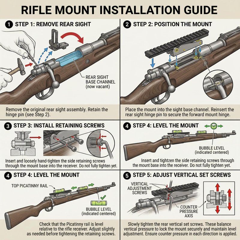 Combo of 1" Diameter Low Profile Rifle Scope Rings Picatinny Mount System with M38, M39 and M44/Mosin Nagant 91/30 Scope Mount Picatinny Rail (Rail Only)