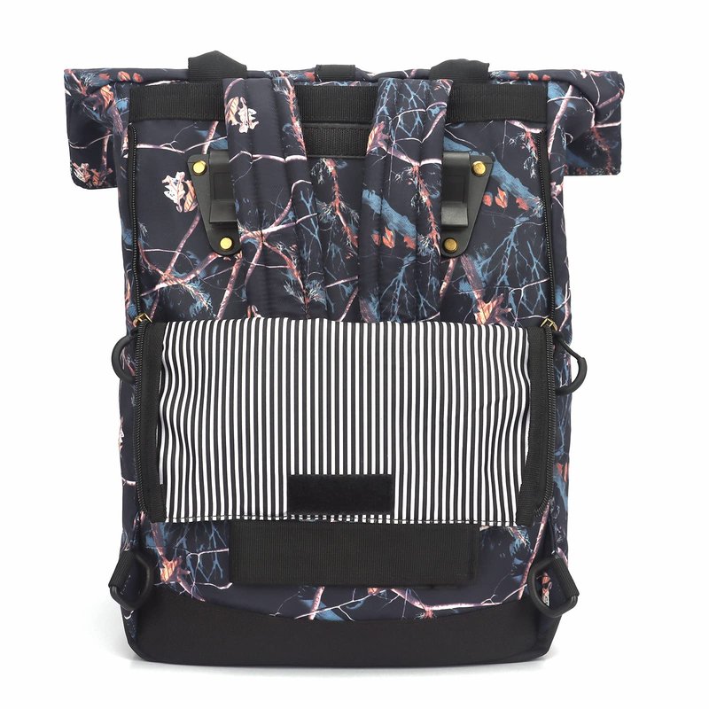 TOURBON Nylon Roll-top Clip-On Bike Panniers Women's Shoulder Tote Bag (Black)