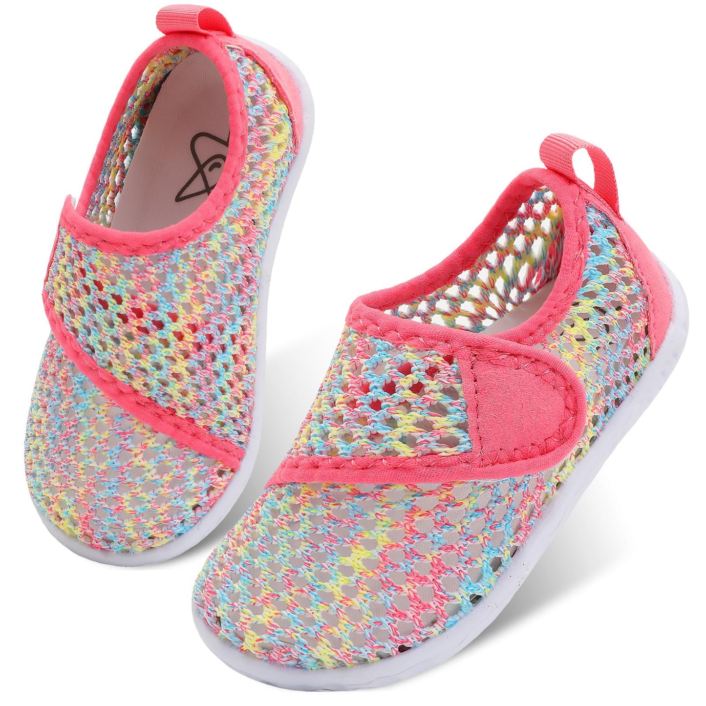 LeIsfIt Toddler Water Shoes Boys Girls Barefoot Aqua Socks Kids Breathable Quick-Dry Swim Shoes for Beach Pool Surf, Colorful, 6 Toddler