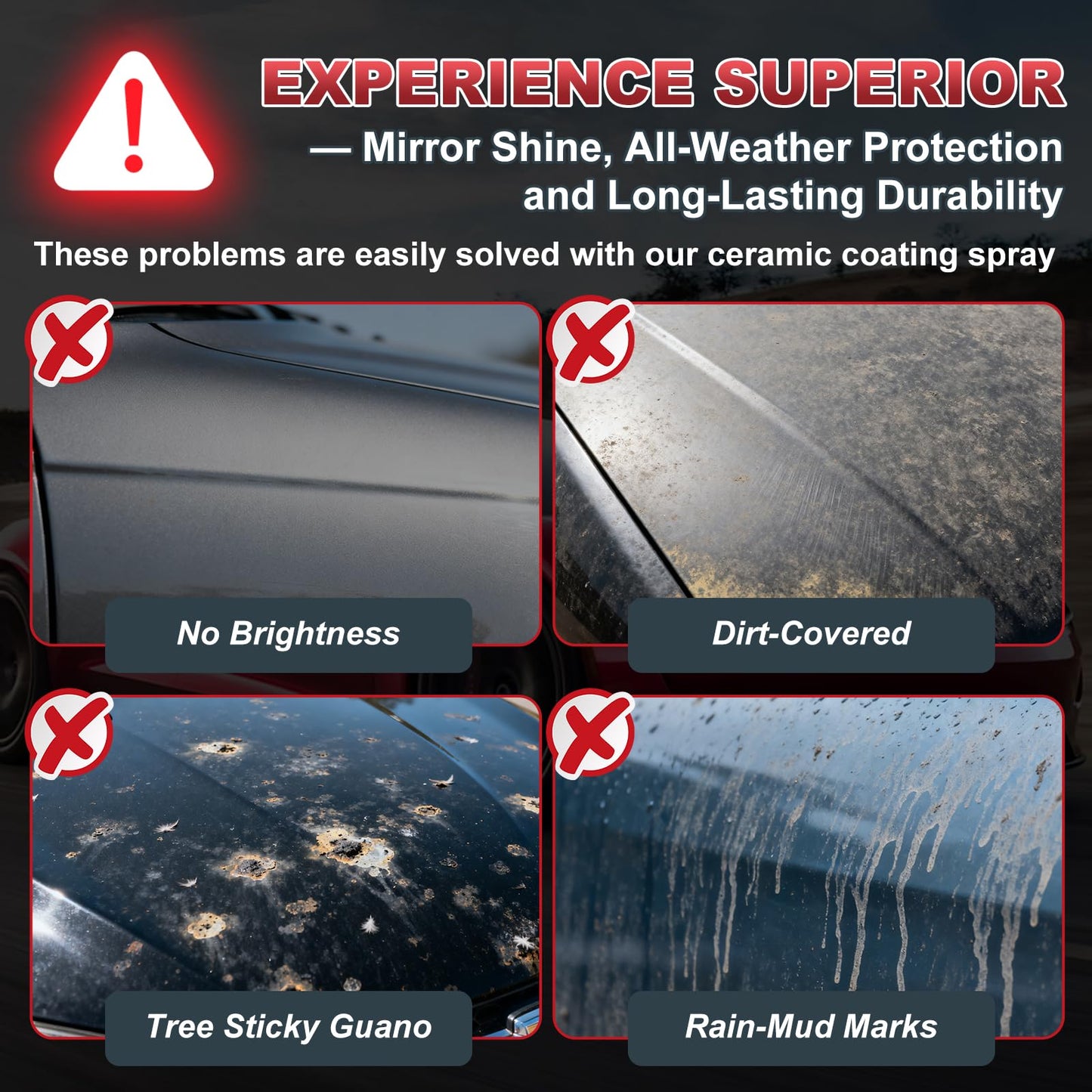 LUXFINISH Pro-Grade Sio2 Ceramic Coating Spray 6.8 oz - Super Hydrophobic Water Beading & Deep Gloss Paint Sealant - 3 Months of Long-Lasting Shine & Sleek Slickness - Ultimate All-Season Defense