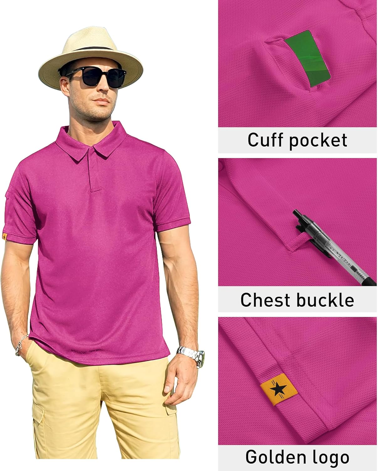 ZITY Men's Polo Shirt - Short Sleeve Tactical Athletic Golf Tee | Casual Stylish Collared Design