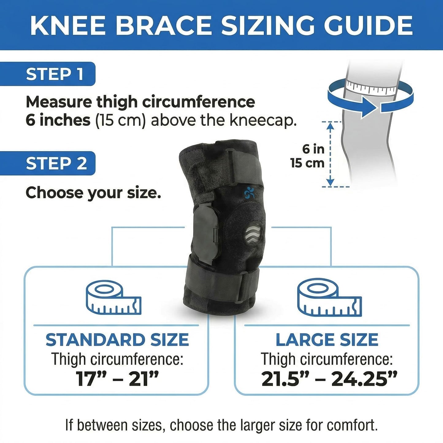 Physiohab KneeFlex Active Hinged Knee Brace, Adjustable Straps, Lightweight Hinge System, Open Back Knee Brace - (Standard)