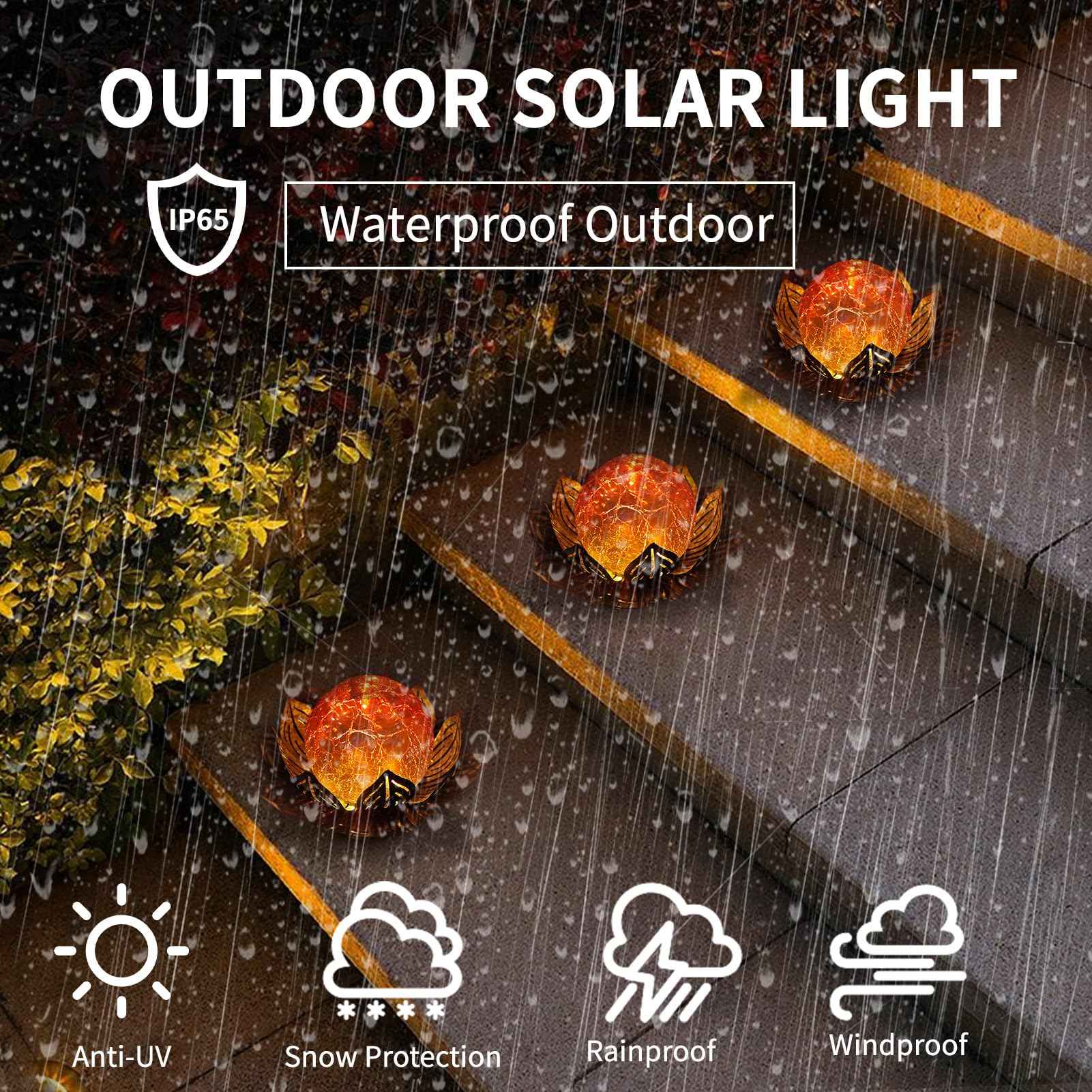 Lotus Flower Lamp Solar Garden Lights Yard Art Gardening Gifts for Women Waterproof Led Metal Flower Lights for Patio Porch Pathway Lawn Pond Outdoor Decorations