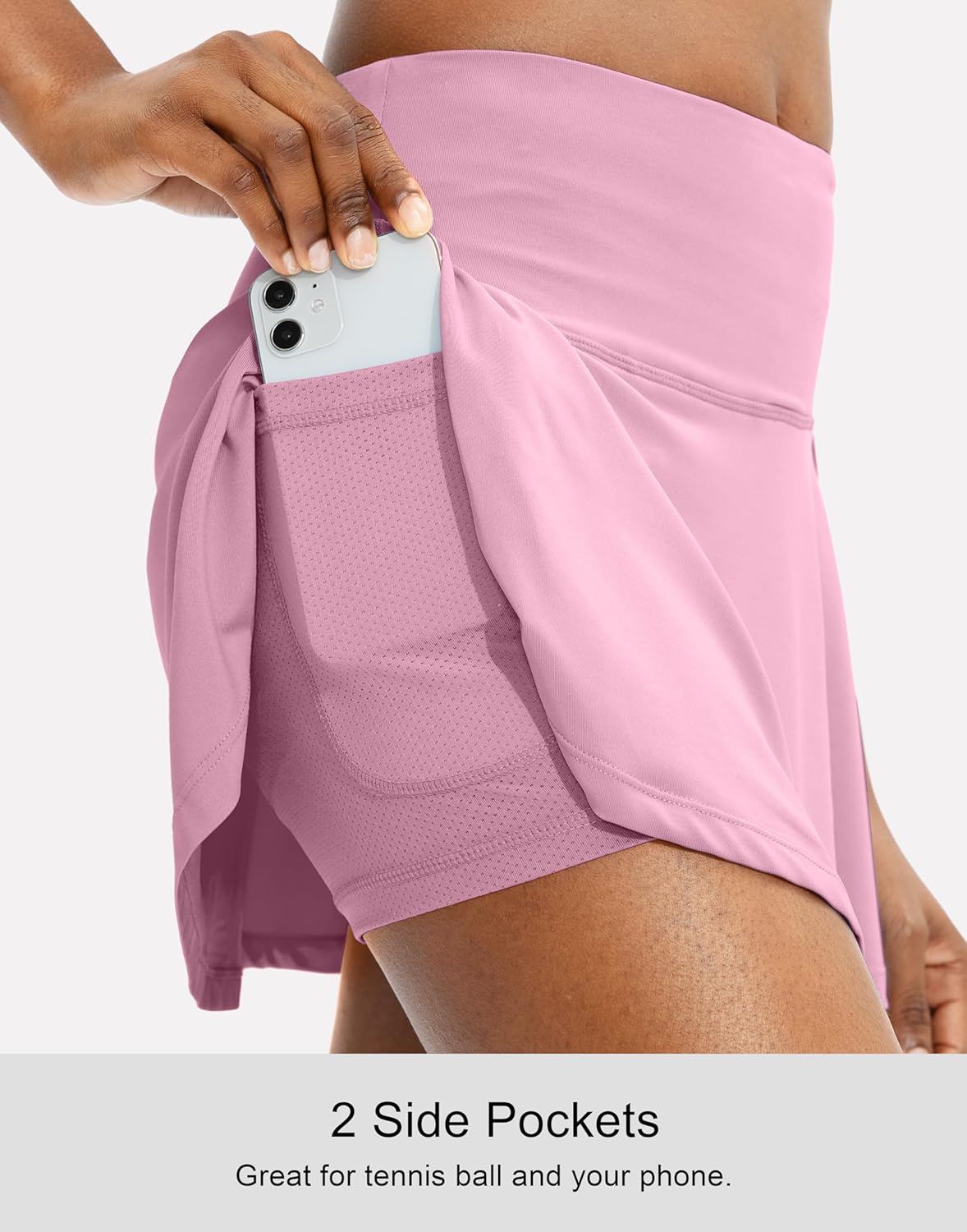 SANTINY Women's Pleated Tennis Skirt - High Waisted Athletic Golf Skorts with 4 Pockets | Ideal for Running & Casual Wear