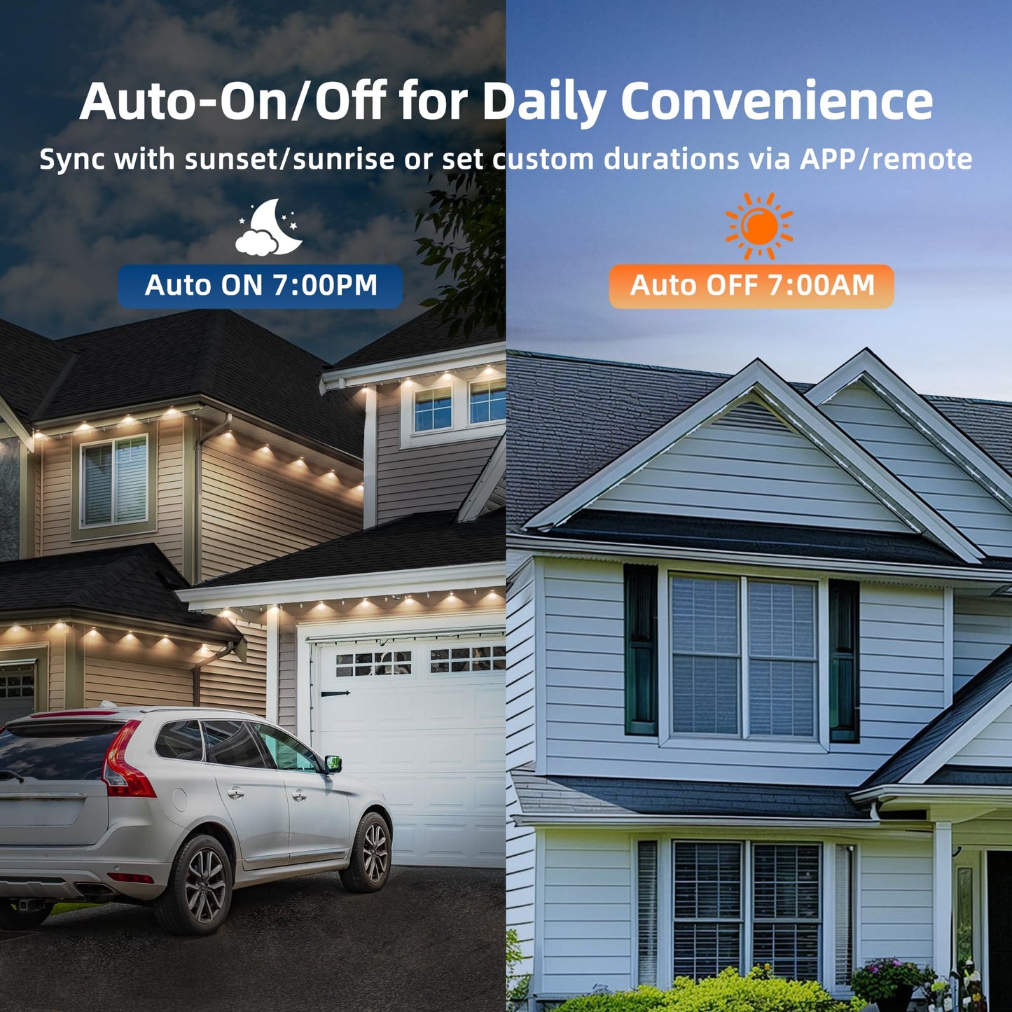 150FT Permanent Outdoor Lights, RGB LED Eaves Lights with App/Remote Control,Waterproof Smart String Lights for Christmas and All Holiday Decor,Daily and Party Lighting,House Roof and Garden Lighting