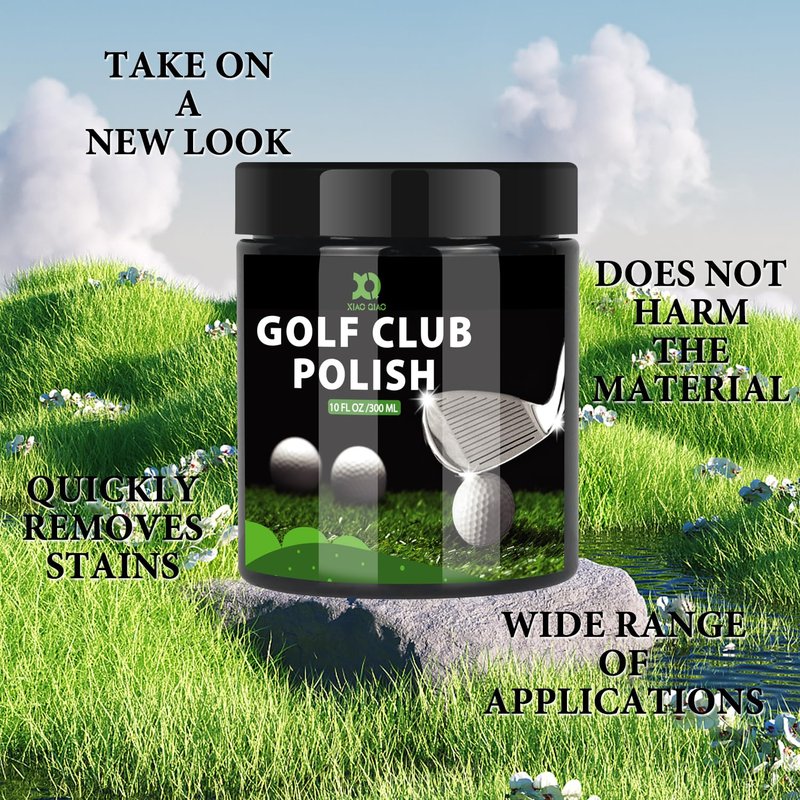 XQ XIAO QIAO Golf Club Polish and Golf Club Cleaner Kit, 300ml 3-in-1 Rust, Scuff & Stain Remover and Rust Remover for Aluminum, Metal, Zinc and Steel