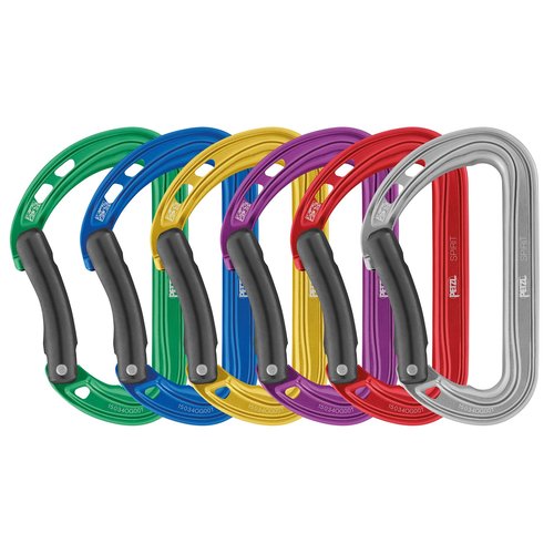 Petzl Spirit Bent Gate Carabiner 6-Pack - Color Coded Rack Pack