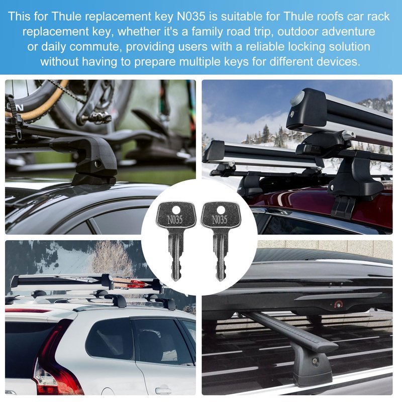 Screw Man N035 Replacement Key (2 Pcs) Fits for Thule Roof Racks,Rails, Cargo Box, Carriers, Crossbars,Haulers Rooftop Cargo Carrier