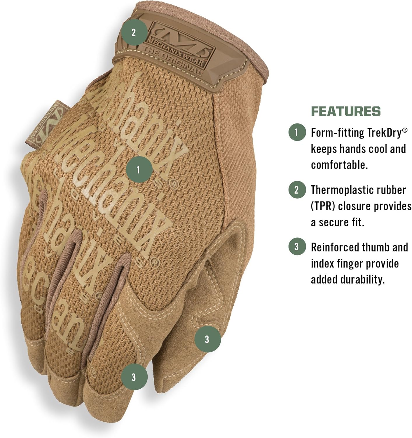 Mechanix Wear Original Tactical Gloves - High-Performance Anti-Slip Grip & Impact Resistance - XX-Large | Coyote Brown