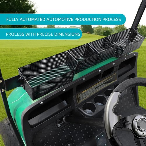 DoonMi Golf Cart Front Inner Basket Dash Storage/Tray Organizer Inner Front Storage Basket for EZGO TXT & RXV, Club Car DS & Precedent,Yamaha&G29 /Drive2.Size is 33.6"(L) x 5.12"(W) x 3.94"(H)