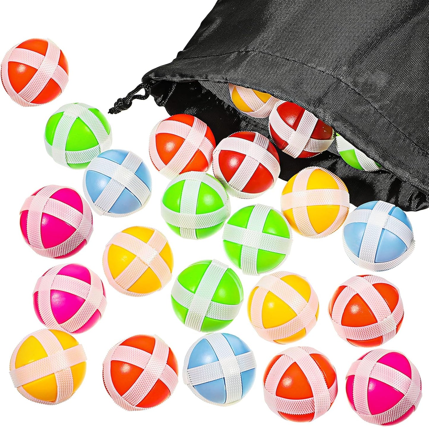 Skylety Sticky Balls - 30-Piece Hook and Loop Dart Set with Storage Bag | Safe Indoor/Outdoor Game for Kids and Adults